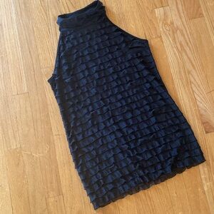 VIP Women’s Sz S Black Ruffle Halter Blouse Lightweight Summer Top
